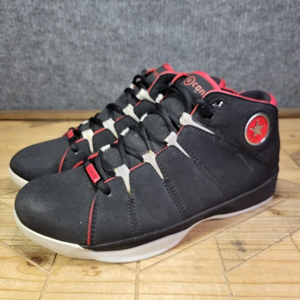 Converse Triple Deuce Wade Basketball Shoes Men's Size 9 Black Red All Star Y2K